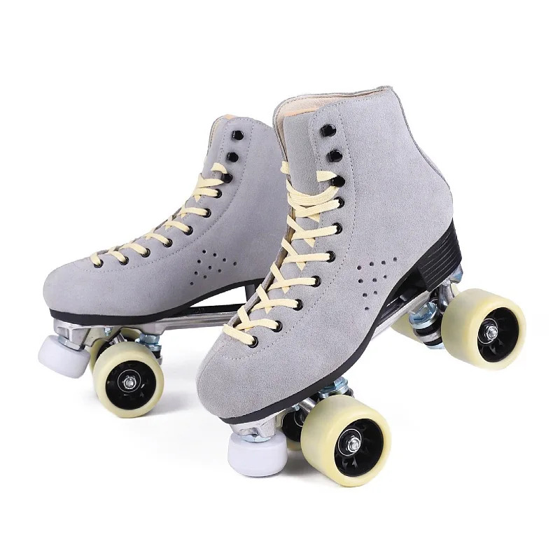Roller Skate Inline - Unisex Double Line Roller Skate, Suede,