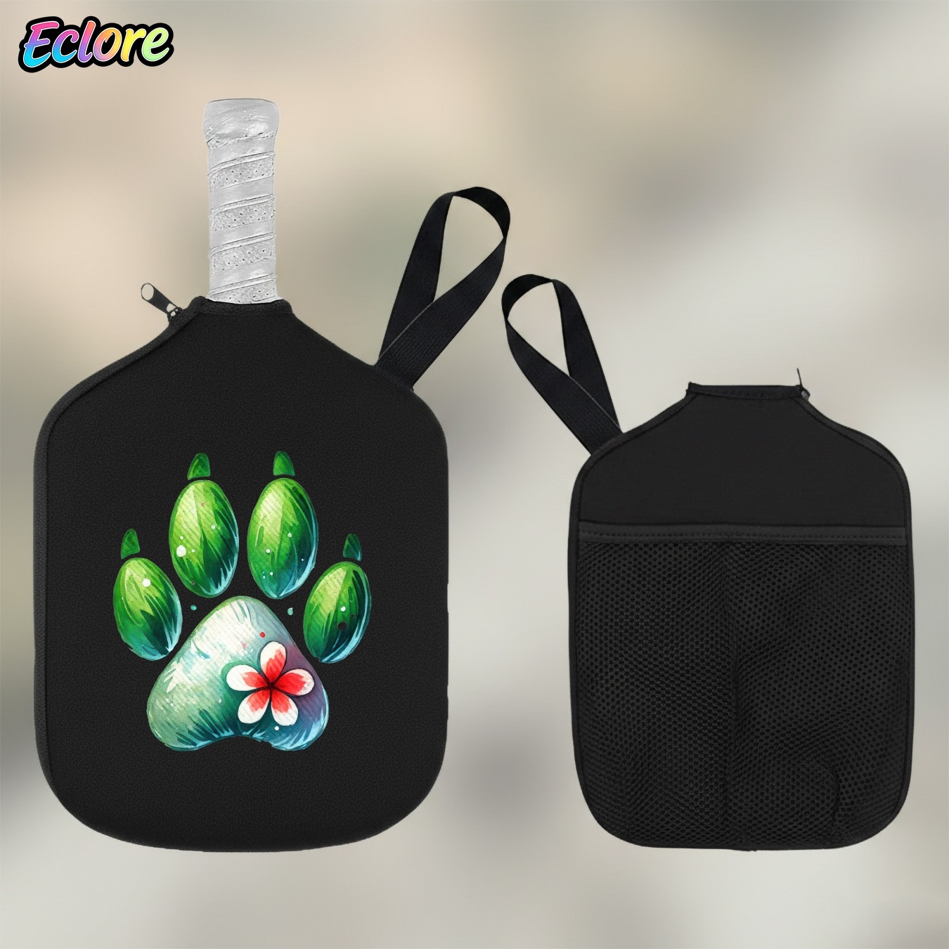 Green Watercolor Paw Print Pad - Pickleball Paddle review and price
